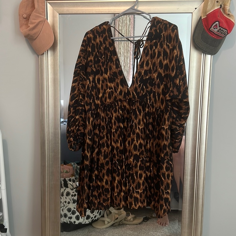 Late Night Leopard Swing Dress